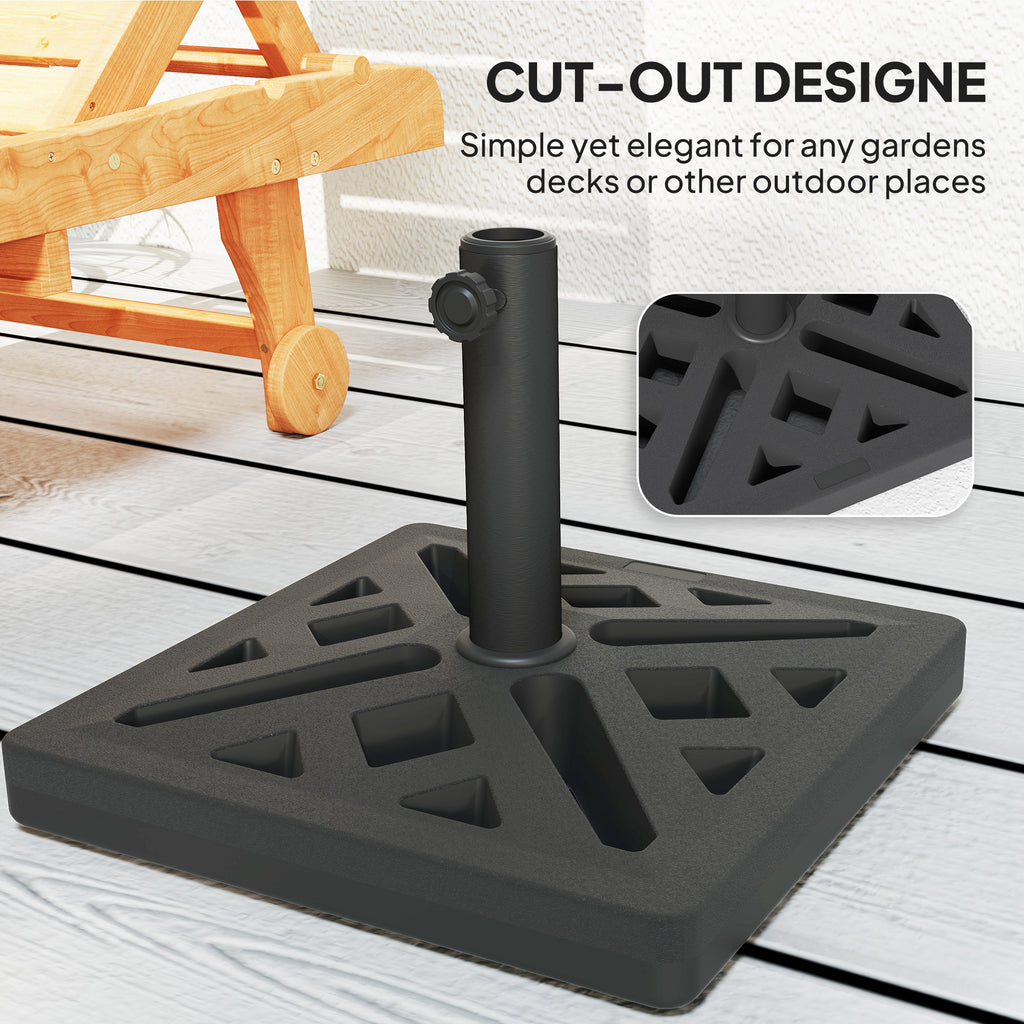 Umbrella Base, 33lbs HDPE Outdoor Umbrella Stand Parasol Stand with Cut-Out Design