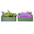39" x 39" x 12" Set of 2 Raised Garden Bed, Elevated Planter Box with Galvanized Steel Frame for Growing Flowers, Herbs, Succulents, Green