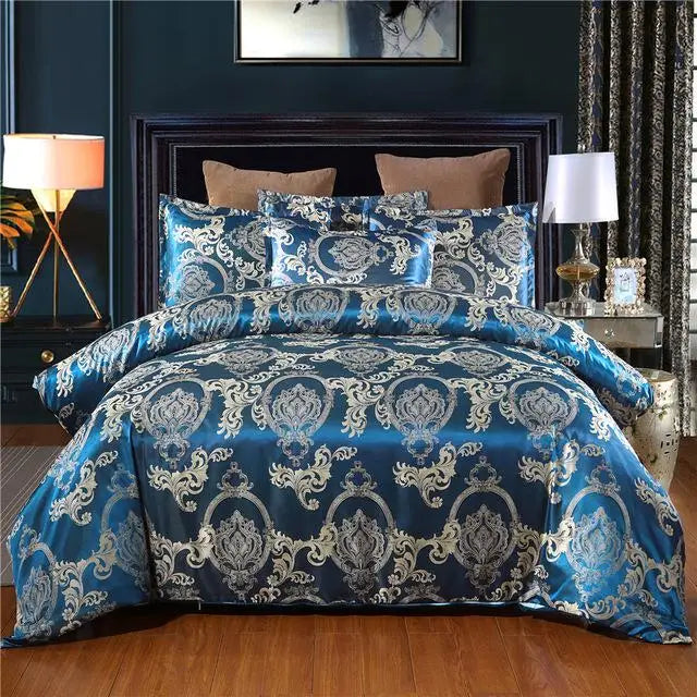5-Piece Queen & King Size Silky Bedding Set – Luxury Duvet Cover & Quilt Bed Linen Set