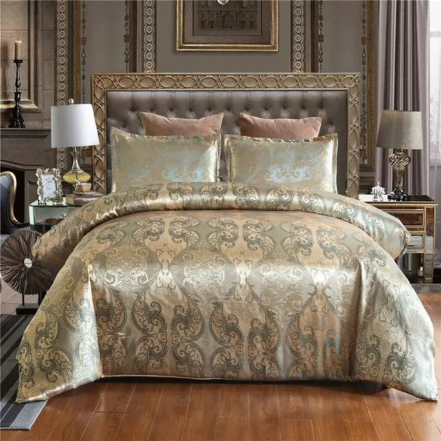 5-Piece Queen & King Size Silky Bedding Set – Luxury Duvet Cover & Quilt Bed Linen Set