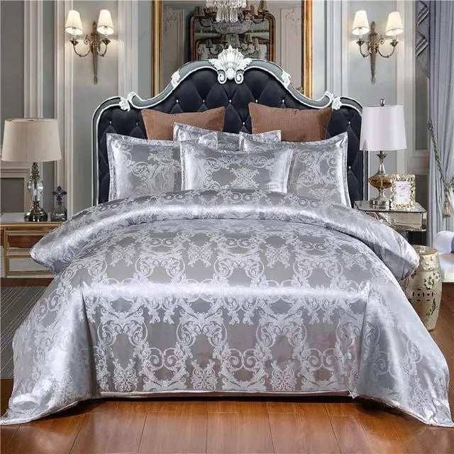 5-Piece Queen & King Size Silky Bedding Set – Luxury Duvet Cover & Quilt Bed Linen Set