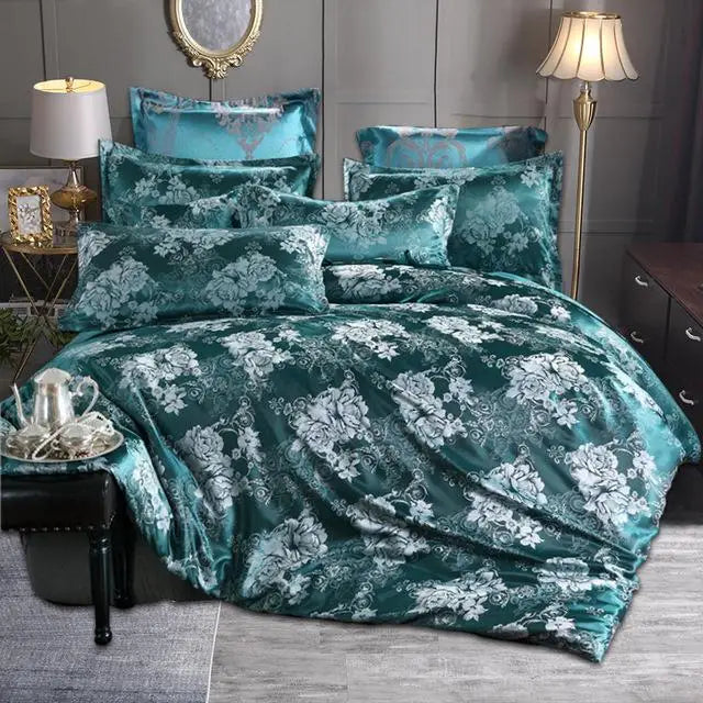 5-Piece Queen & King Size Silky Bedding Set – Luxury Duvet Cover & Quilt Bed Linen Set