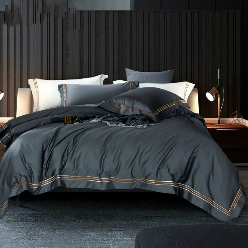 120S Long-Staple Cotton Satin 4-Piece Quilt Cover Set – Luxury Cotton Bedding Collection