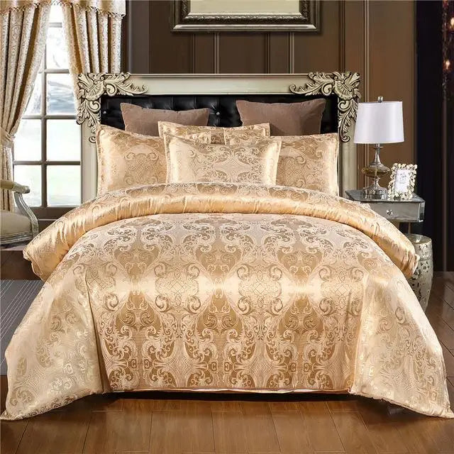 5-Piece Queen & King Size Silky Bedding Set – Luxury Duvet Cover & Quilt Bed Linen Set