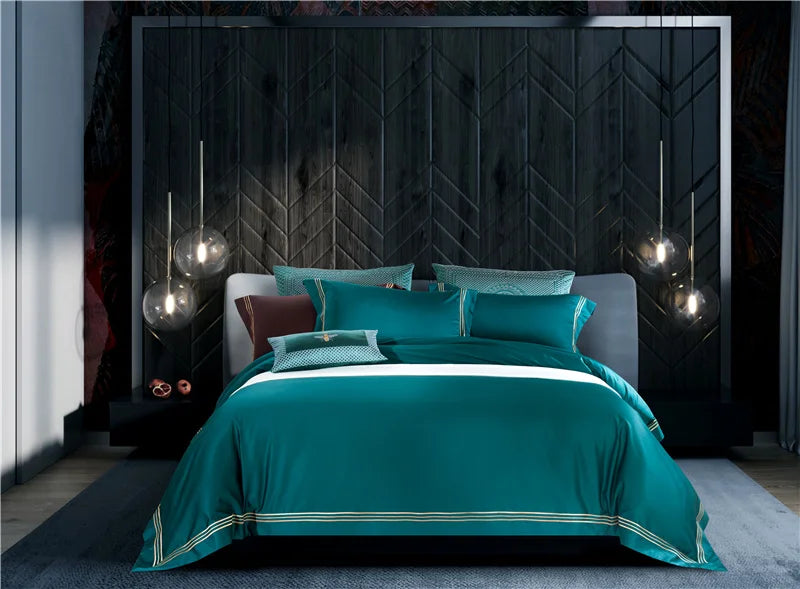 120S Long-Staple Cotton Satin 4-Piece Quilt Cover Set – Luxury Cotton Bedding Collection