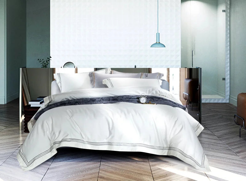 120S Long-Staple Cotton Satin 4-Piece Quilt Cover Set – Luxury Cotton Bedding Collection