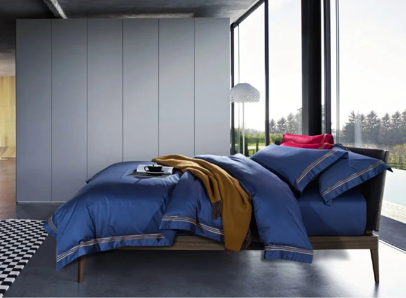 120S Long-Staple Cotton Satin 4-Piece Quilt Cover Set – Luxury Cotton Bedding Collection