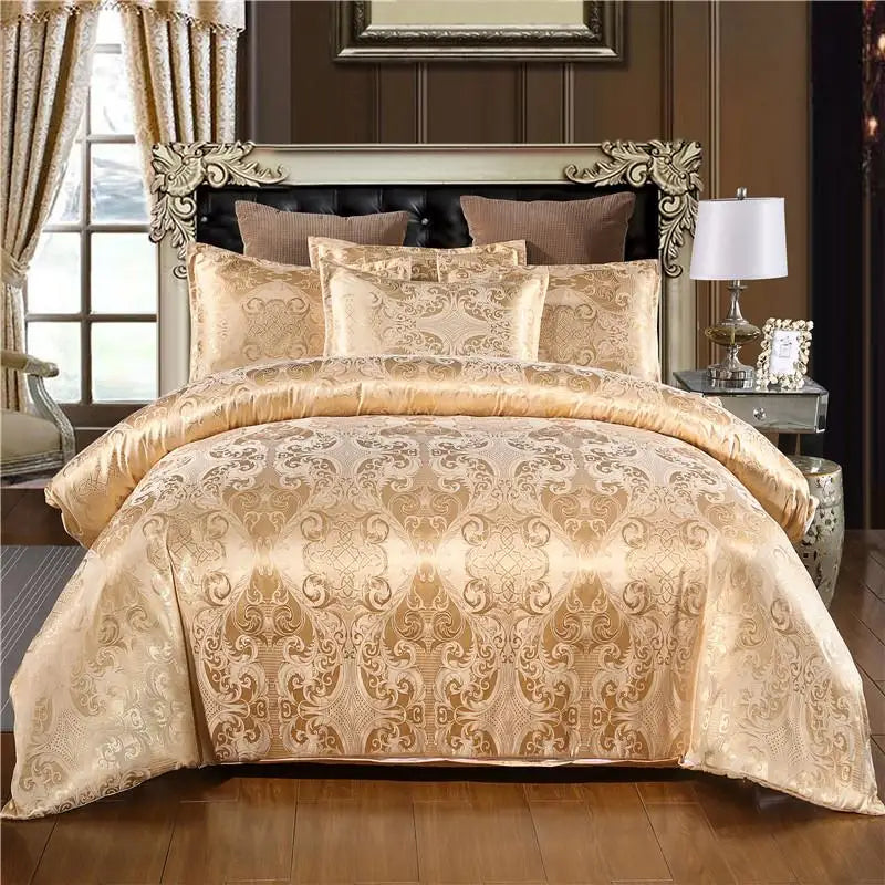 5-Piece Queen & King Size Silky Bedding Set – Luxury Duvet Cover & Quilt Bed Linen Set