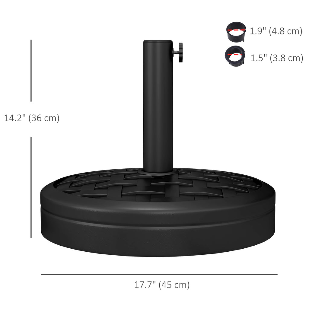 40lbs. Concrete Umbrella Base with Rattan Effect, Heavy Duty Parasol Stand for Outdoor Patio Umbrella, Black