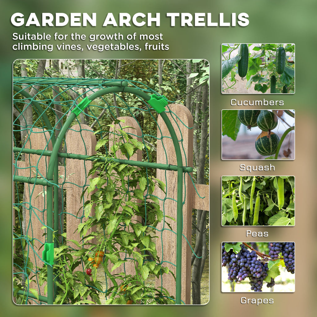 Metal Garden Trellis, Arch Trellis for Climbing Plants Outdoor, A-Frame, with Climbing Net, 17" x 72" x 72"