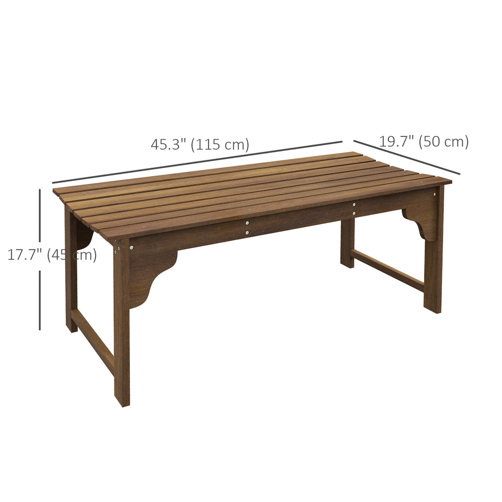 Wooden Garden Bench, Patio Double Park Bench with Slatted Seat, Front Porch Backless Bench, Teak