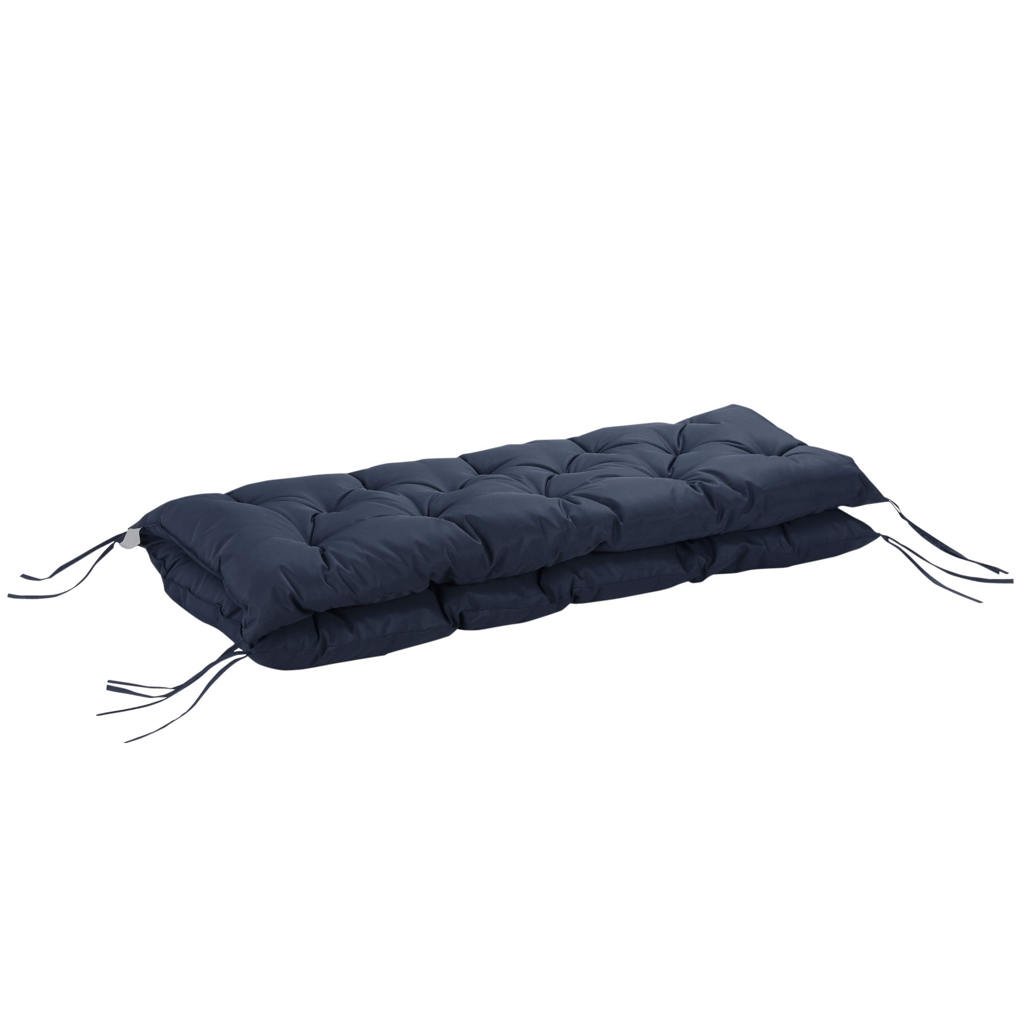 2 Seater Garden Bench Cushion, Soft Thick Outdoor Non-Slip 2 Seater Soft Pad With Backrest for Garden Patio, 52" x 43" x 4", Navy Blue