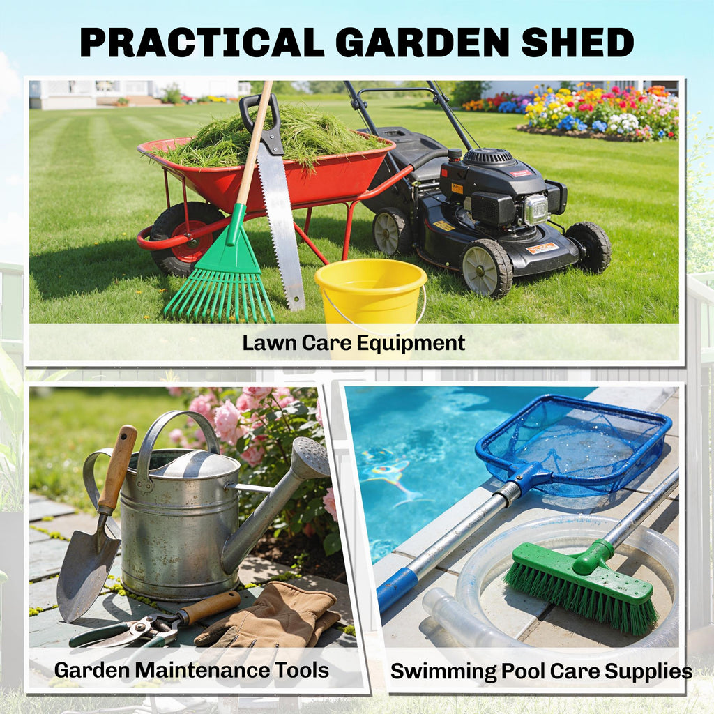 4x5 Lean to Garden Shed with Window Lockable for Garden Tool Storage Grey