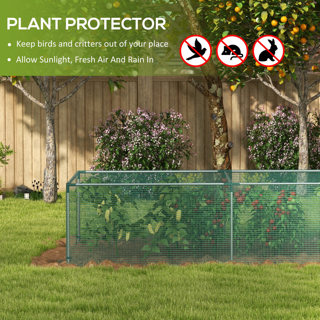 8' x 4' Plant Protection Cage with Zipper Roll-Up Door, Plant Protector from Animals with Galvanised Steel Frame