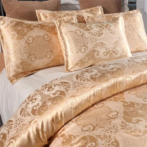 5-Piece Queen & King Size Silky Bedding Set – Luxury Duvet Cover & Quilt Bed Linen Set