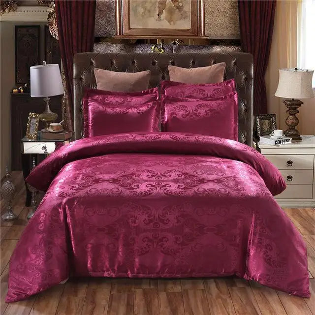5-Piece Queen & King Size Silky Bedding Set – Luxury Duvet Cover & Quilt Bed Linen Set