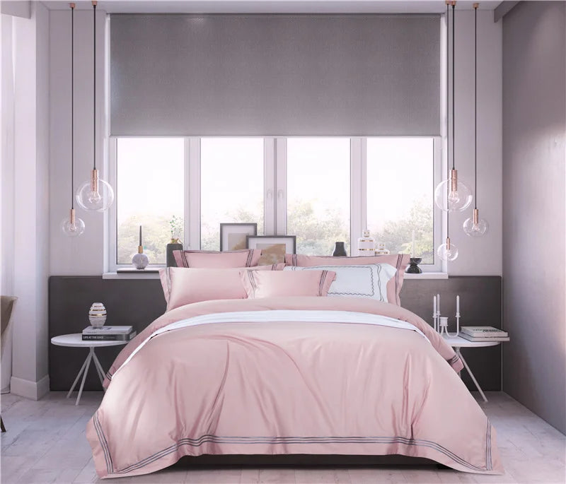 120S Long-Staple Cotton Satin 4-Piece Quilt Cover Set – Luxury Cotton Bedding Collection