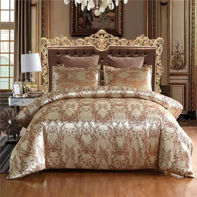 5-Piece Queen & King Size Silky Bedding Set – Luxury Duvet Cover & Quilt Bed Linen Set