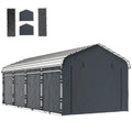 Carport Replacement Canopy Cover Sidewalls for 10' x 15' Carport, UPF50+ Waterproof Garage Car Shelter Tarp, Dark Grey