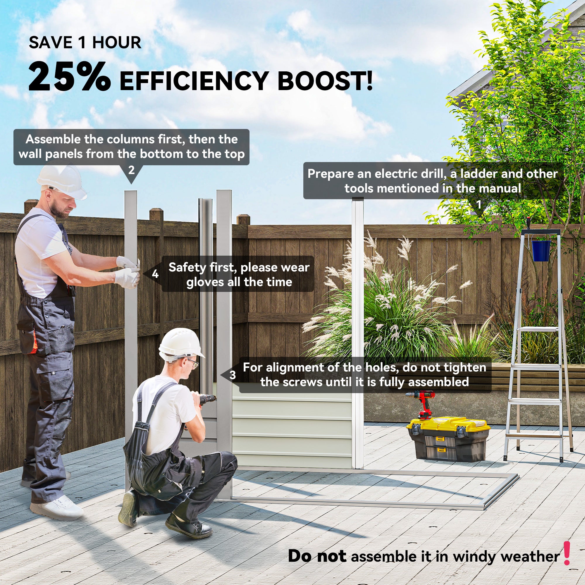 6 x 4FT Galvanized Garden Storage Shed, Metal Outdoor Shed with Double Doors and 2 Vents, Light Grey