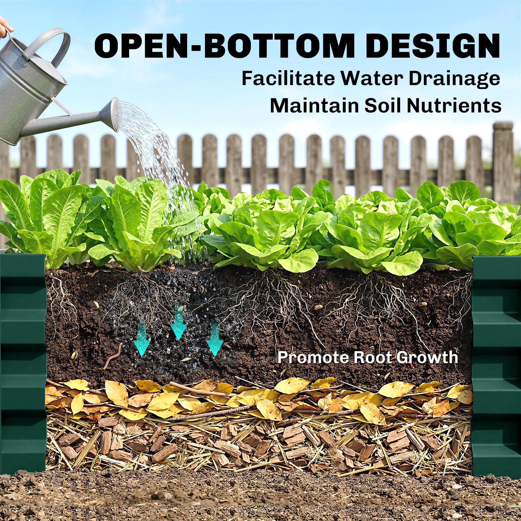 Galvanized Raised Garden Bed, Outdoor Planter Box for Vegetables, Flowers, Herbs, 4' x 2' x 1', Dark Green