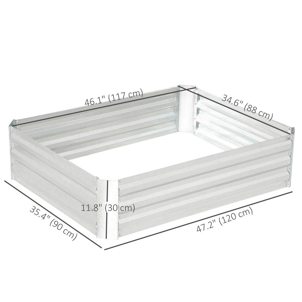 Galvanized Raised Garden Bed, 4' x 3' x 1' Outdoor Metal Planter Box, Raised Bed for Growing Flowers and Herbs