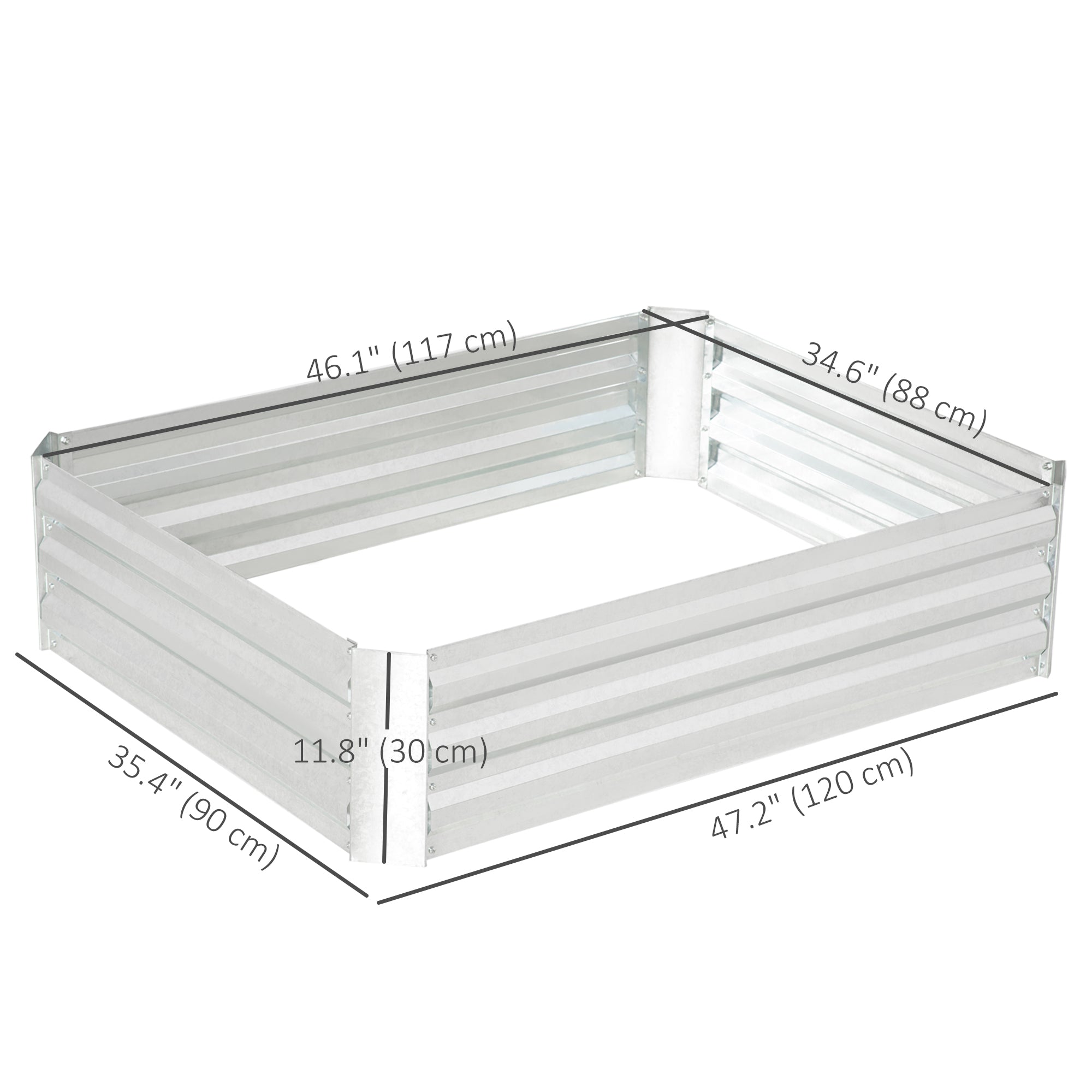 Galvanized Raised Garden Bed, 4' x 3' x 1' Outdoor Metal Planter Box, Raised Bed for Growing Flowers and Herbs