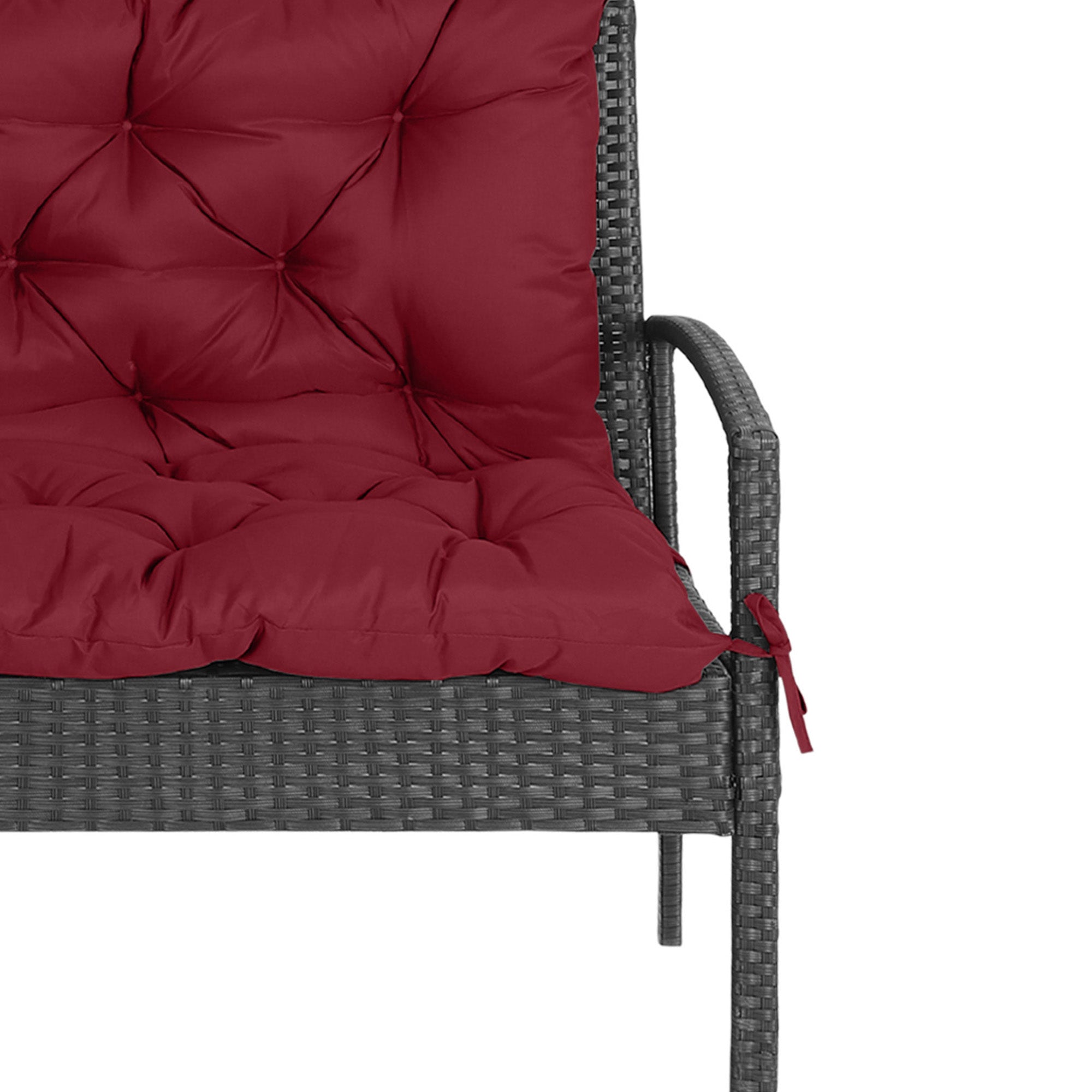 Porch Swing Cushion Garden Bench Cushion with Backrest, Non-Slip 2-seater Soft Pad, Swing Chair Mat Replacement for Indoor and Outdoor, 39.4" x 38.6", Wine Red