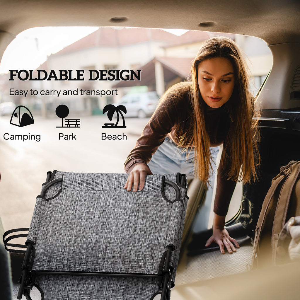 2 Pieces Folding Lounge Chairs with 4-level Reclining Back, Outdoor Tanning Chair with Cushion, Sun Lounger with Breathable Mesh Fabric, Side Pocket, Headrest, Blue