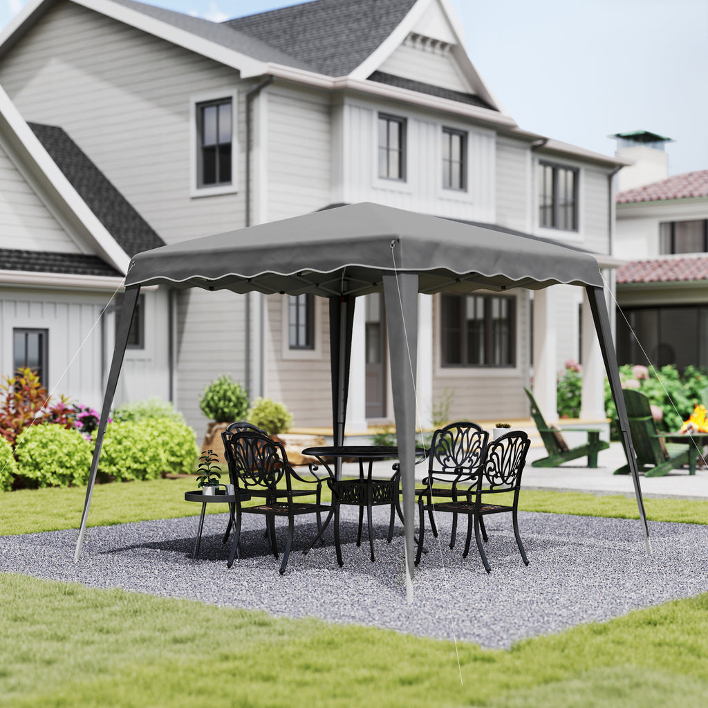 8' x 8' Pop Up Canopy, Outdoor Foldable Tent, Portable Canopy Tent with Carrying Bag for Camping, Party, Picnic, Grey