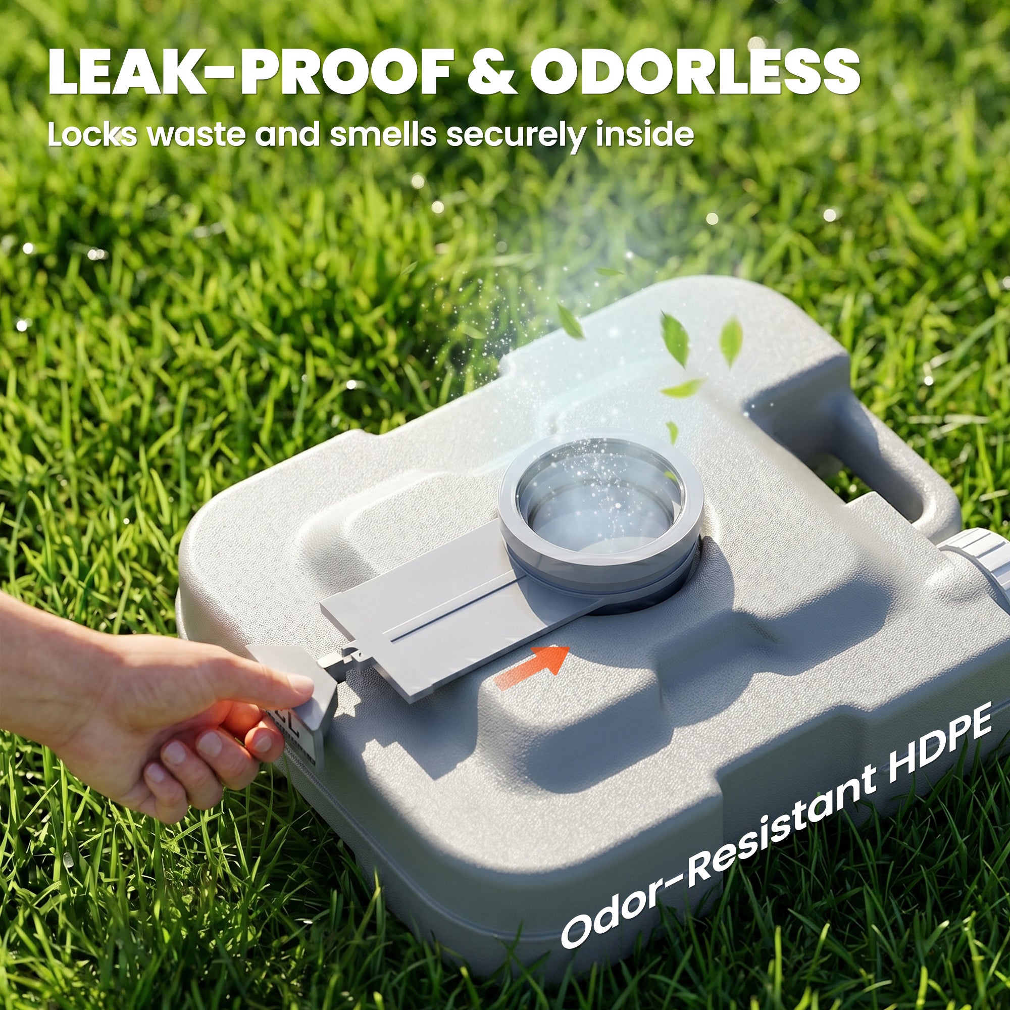 Portable Camping Toilet, Porta Potty with 2.6 Gal Waste Tank & 2.6 Gal Flush Tank, Leak-Proof and Odourless