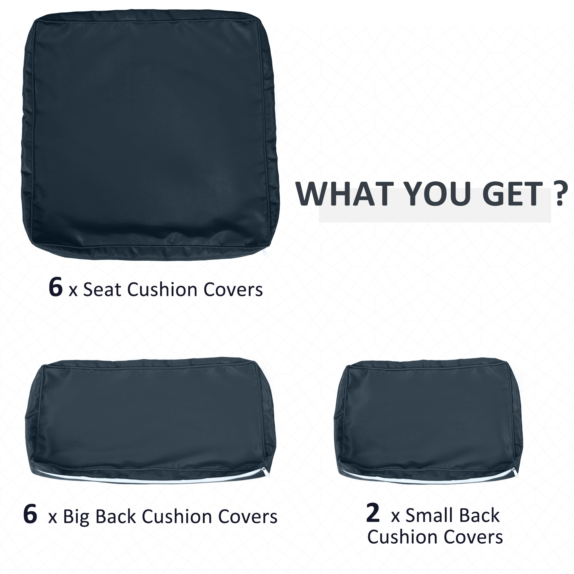 Outdoor Patio Rattan Sofa Set Cushion Polyester Cover Replacement- No Cushion Included