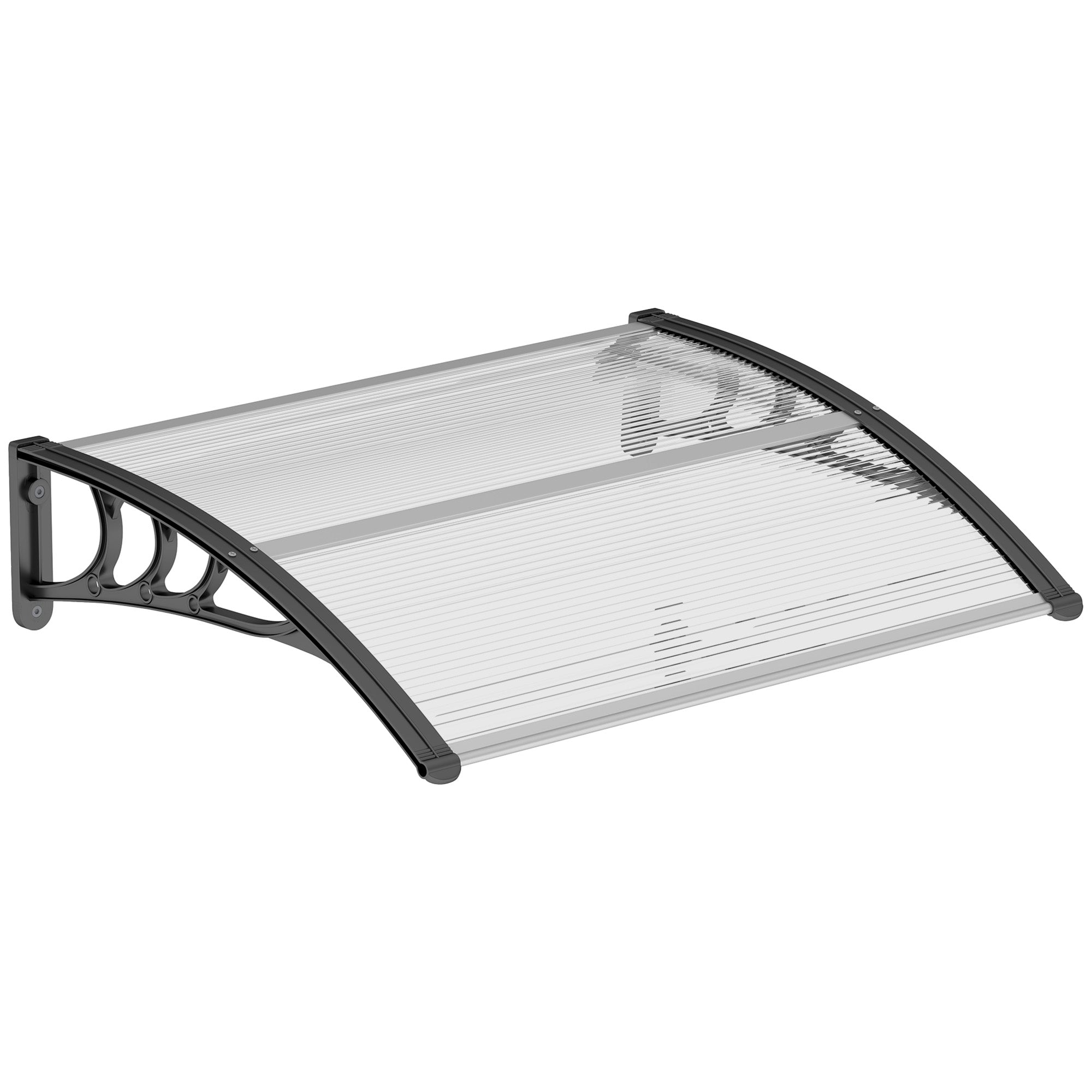 Window Awning Door Canopy, Polycarbonate Cover Patio Awnings, 47" x 30", White