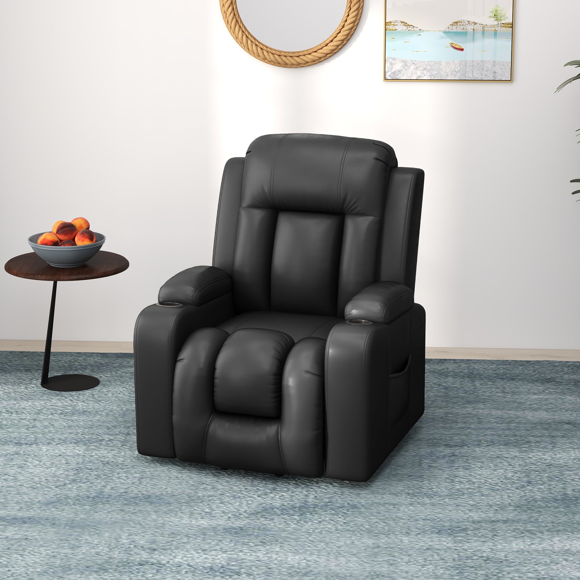 Electric Lift Chair for Elderly, Power Recliner with Footrest, Remote Control, Cup Holders for Living Room, Grey