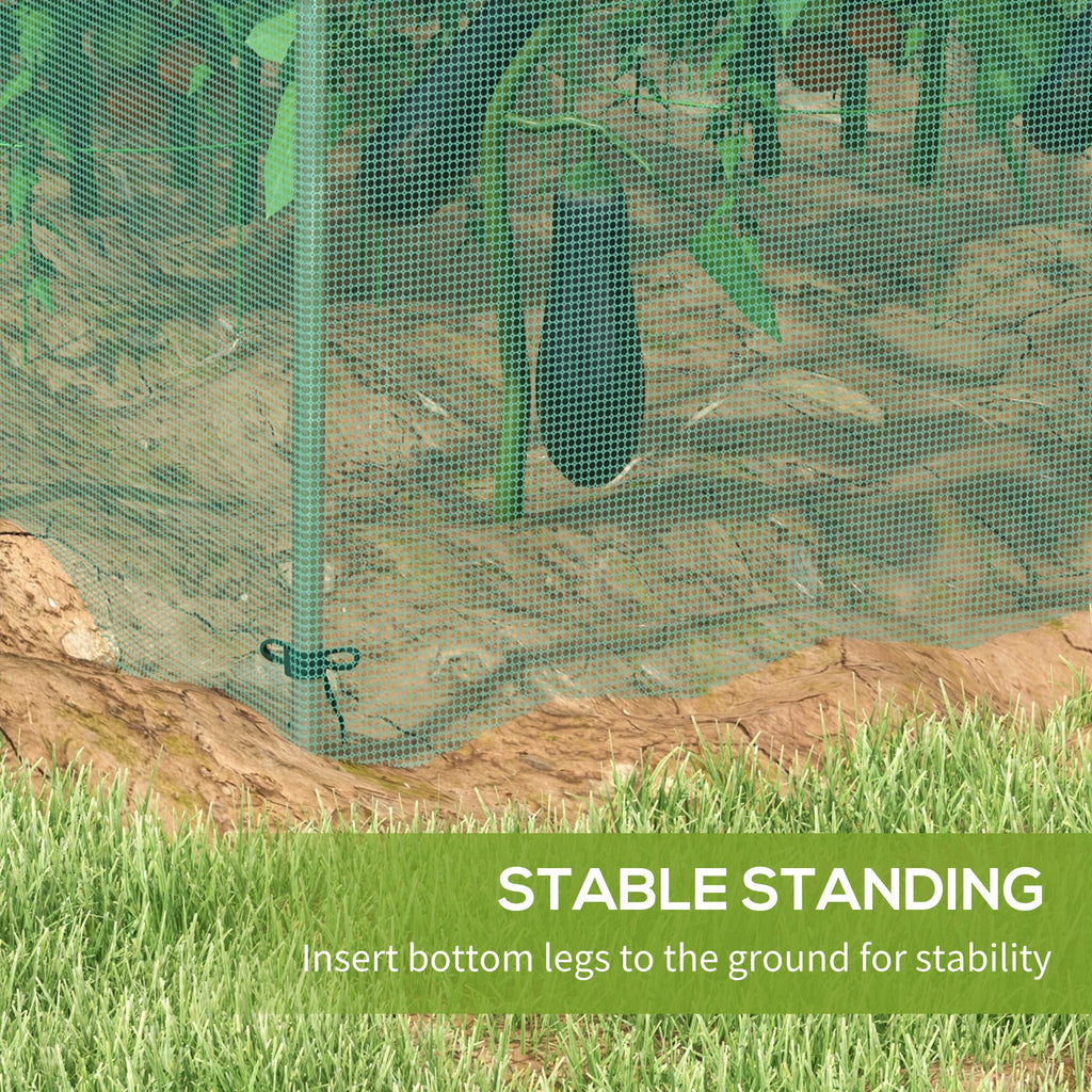 Galvanized Steel Crop Cage, Plant Protection Tent with Zippered Door, 12' x 4', Green