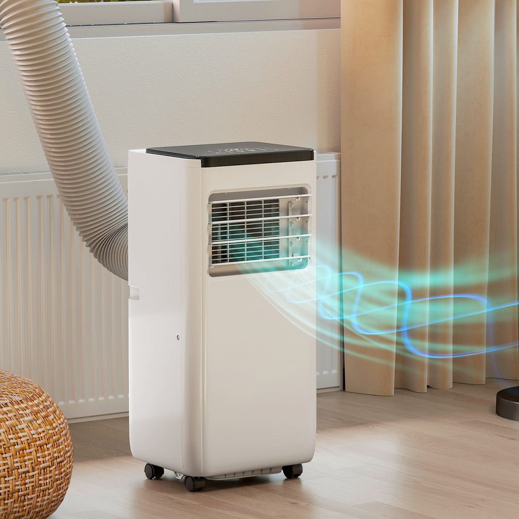 10000 BTU Portable 4-in-1 Air Conditioner with Cool, Dehumidifier, Fan, Sleep, WiFi Voice Remote Control, White