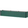 8 x 1.3 x 1.5ft Galvanized Raised Garden Bed, Reinforced Outdoor Planter Box with Open Bottom, Green