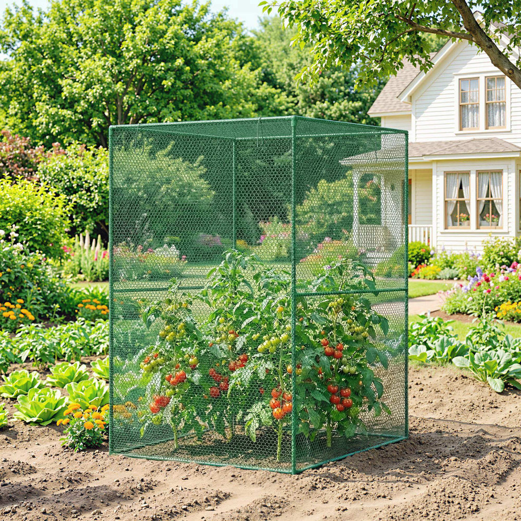 4' x 4' Walk-in Greenhouse, Garden Planting Warm House With Roll-Up Zipper Door for Seedlings Herbs Flowers, Dark Green