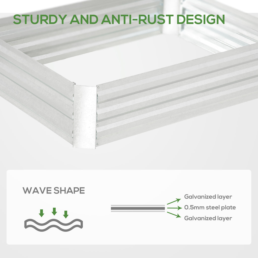 Galvanized Raised Garden Bed, 4' x 3' x 1' Outdoor Metal Planter Box, Raised Bed for Growing Flowers and Herbs