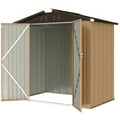 6.5' x 4'  Outdoor Storage Shed, Metal Garden Shed with Lockable Double Doors, 4 Vents, Yellow