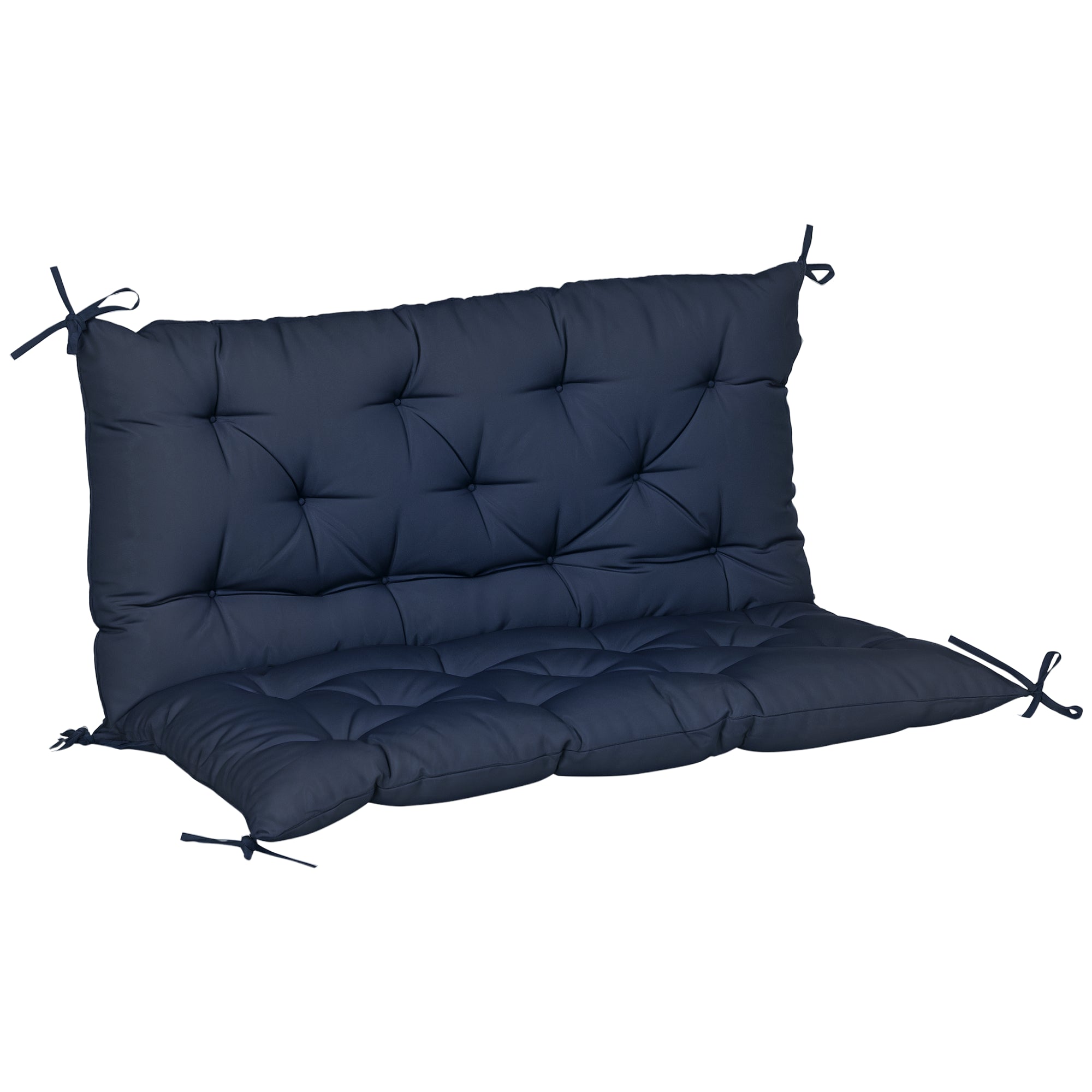 Porch Swing Cushion Garden Bench Cushion with Backrest, Non-Slip 2-seater Soft Pad, Swing Chair Mat Replacement for Indoor and Outdoor, 39.4" x 38.6", Dark Blue