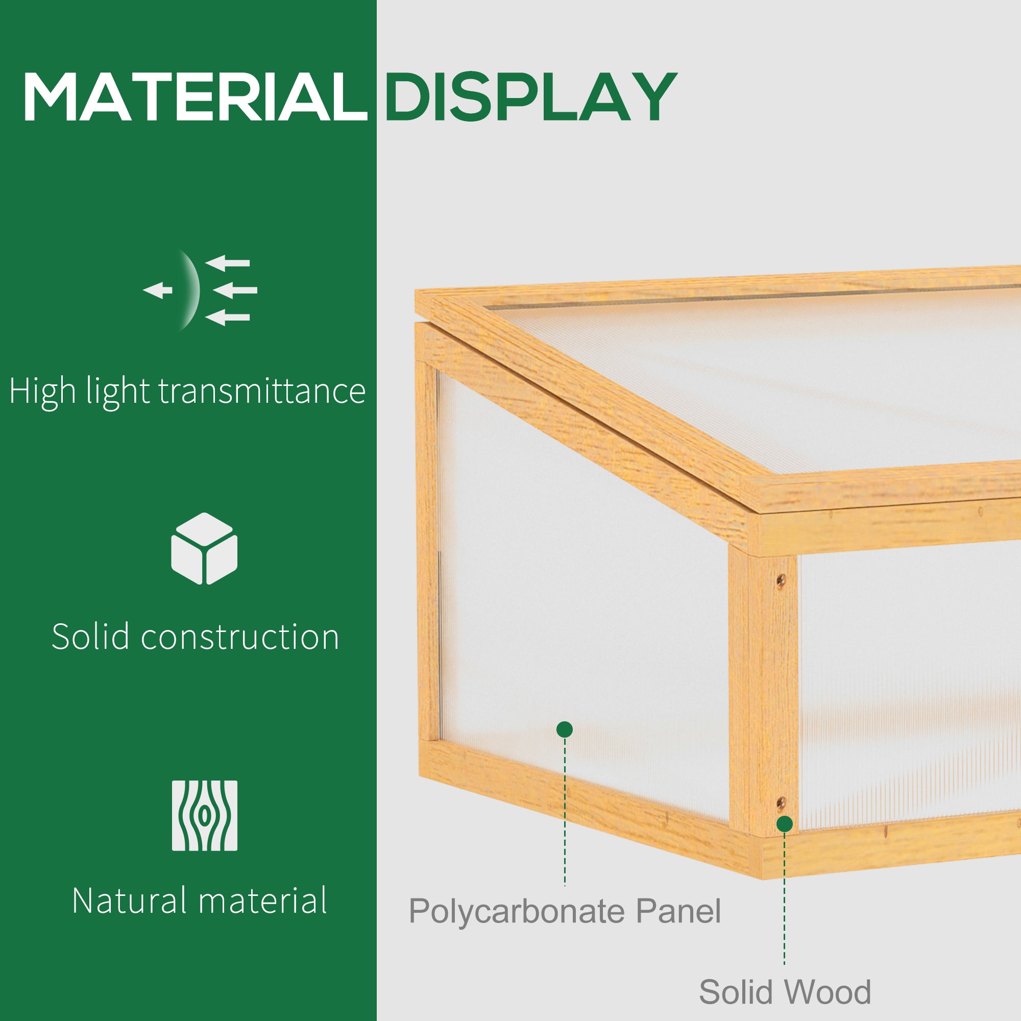 Wooden Cold Frame Greenhouse Garden Portable Raised Planter with Openable Top for Indoor, Outdoor, Flowers, Vegetables, Plants, 35.5"x23.5"x15.75", Light Brown