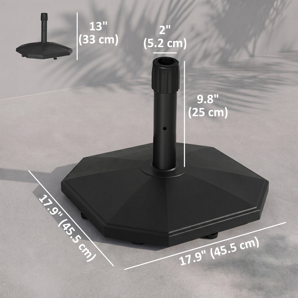 48lbs Concrete Square Patio Umbrella Base Weight, Outdoor Umbrella Stand Holder for Lawn, Deck, Backyard, Garden, Black