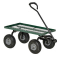 Heavy Duty Garden Wagon Cart with 10" Wheels, 330 lbs Capacity, for Garden, Beach, Lawn, Black