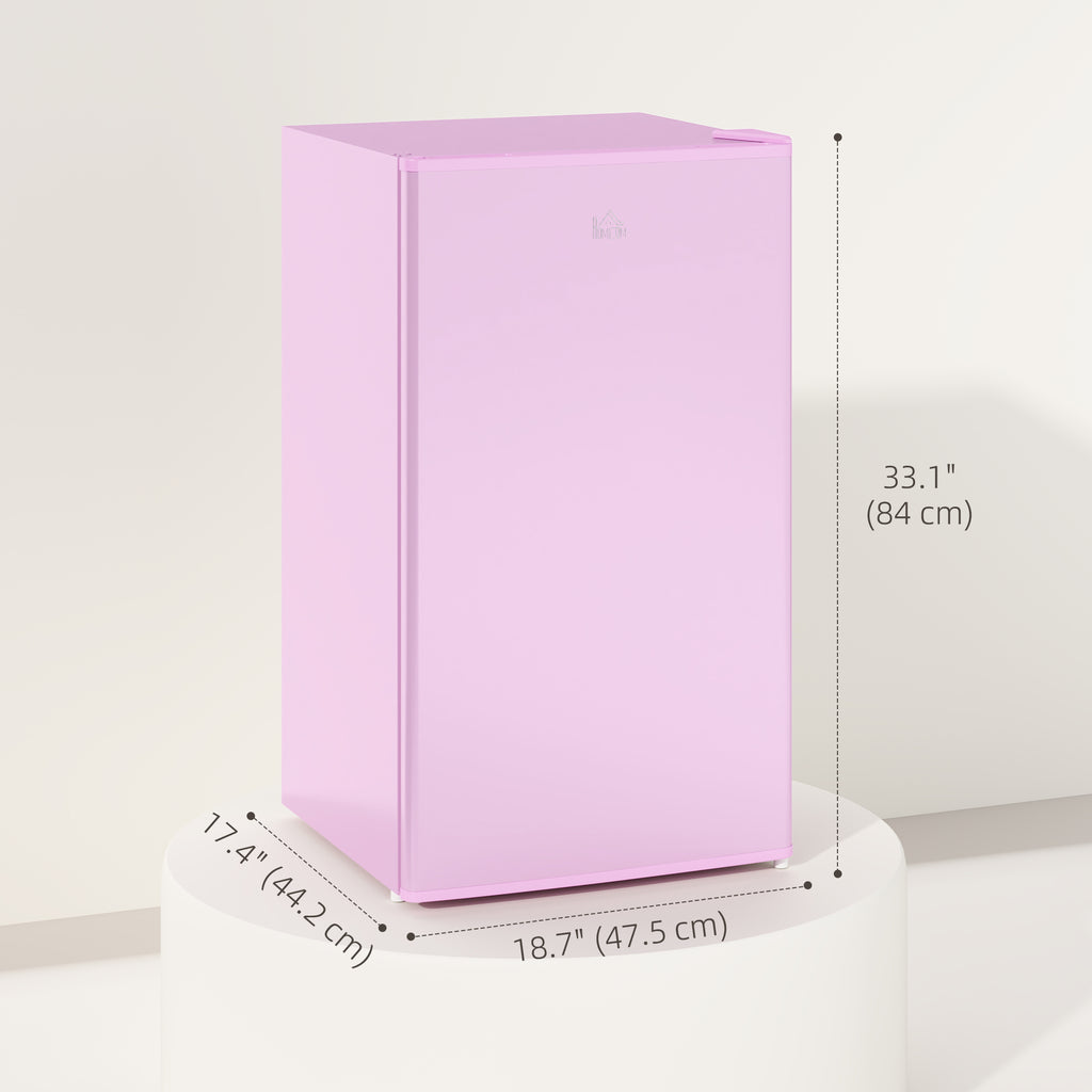 Compact Refrigerator, Mini Fridge with Freezer, Adjustable Shelf, Mechanical Thermostat and Reversible Door, Pink