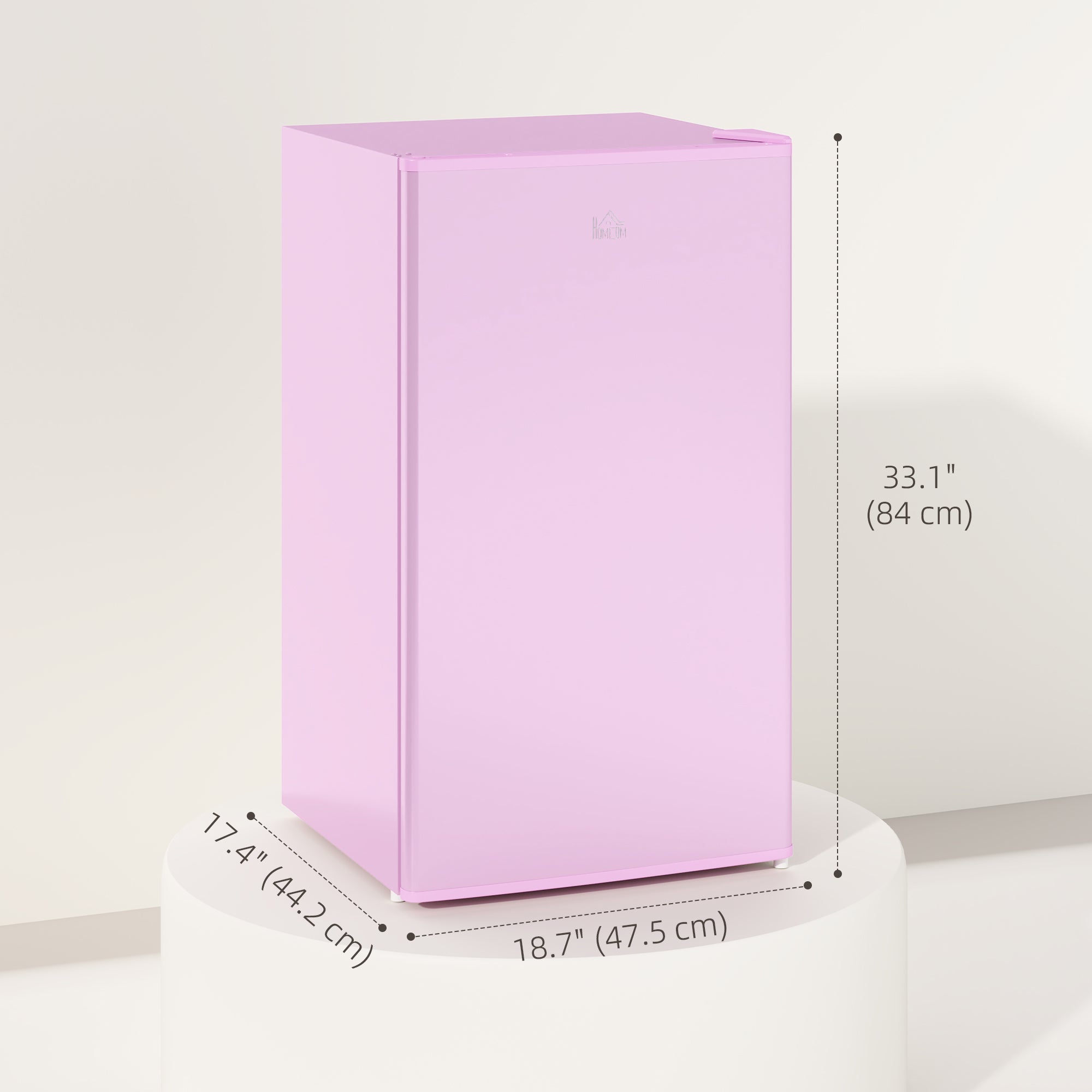 Compact Refrigerator, Mini Fridge with Freezer, Adjustable Shelf, Mechanical Thermostat and Reversible Door, Pink