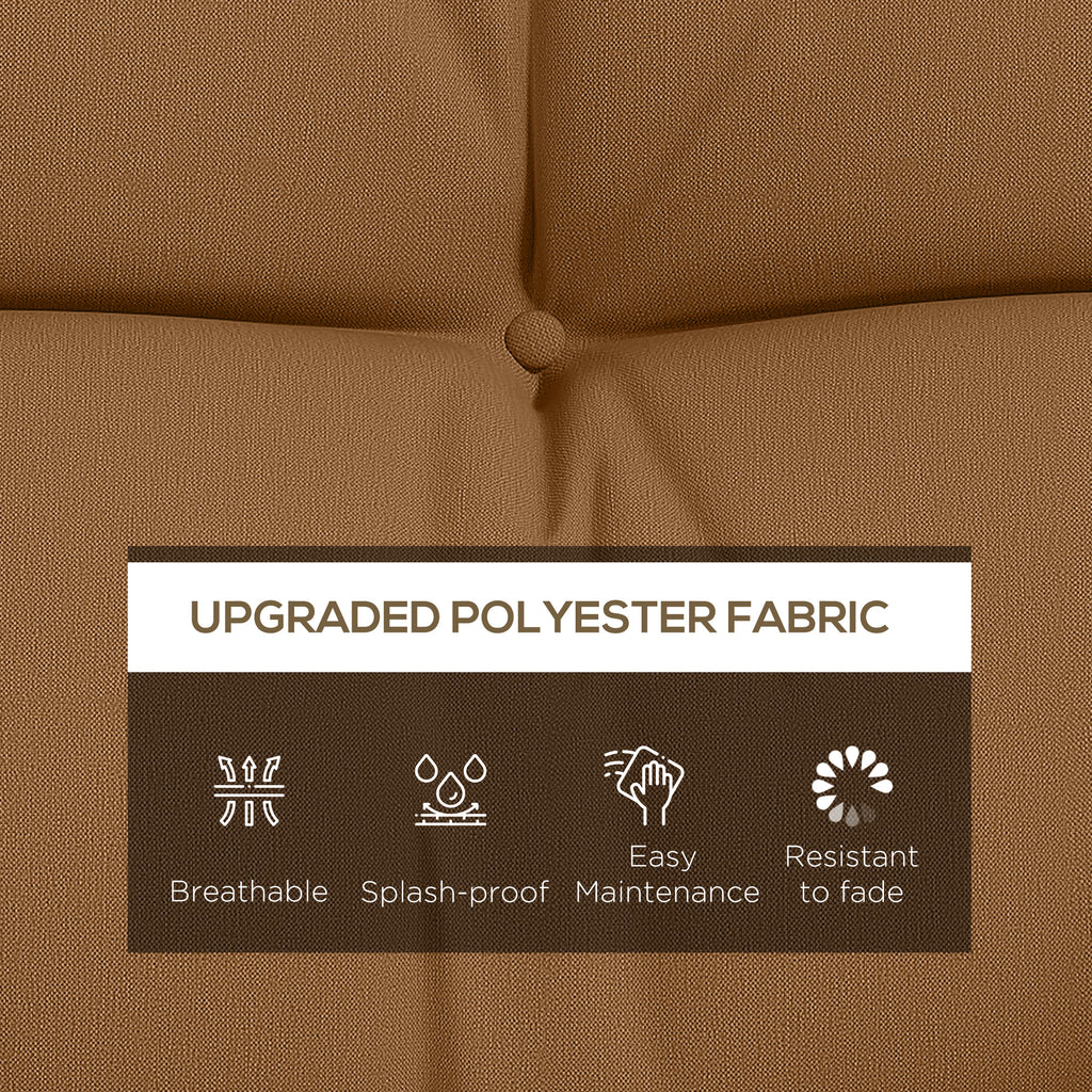 4-Piece Back and Seat Cushion Pillows Replacement and Pillows, Patio Chair Cushions Set with Ties, Tan