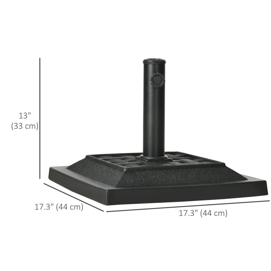 26 lb Heavy Duty Patio Umbrella Base, Square Resin Market Umbrella Stand for Outdoor, Garden, Backyard, Black