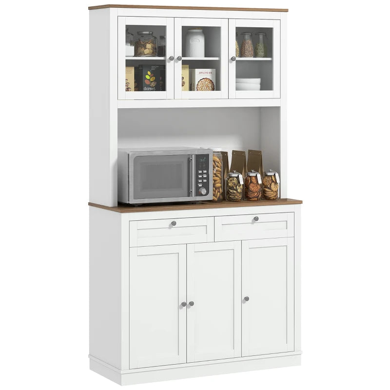 Affordable 71-inch kitchen pantry cabinet with microwave shelf