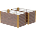 Set of 2 Galvanized Metal Planters for Outdoor Plants, 4' x 2' x 2' Raised Garden Bed, Distressed Dark Brown